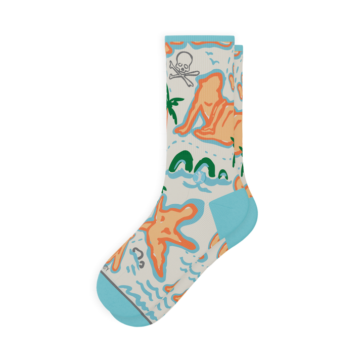 The Pirate's Booty | Naughty Map Heel Hammock™ Crew Socks