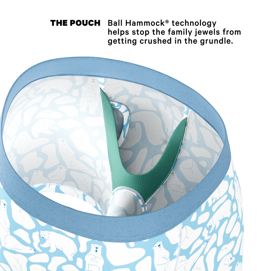 The Polar Polka | Polar Bear Scene Ball Hammock® Pouch Underwear With Fly