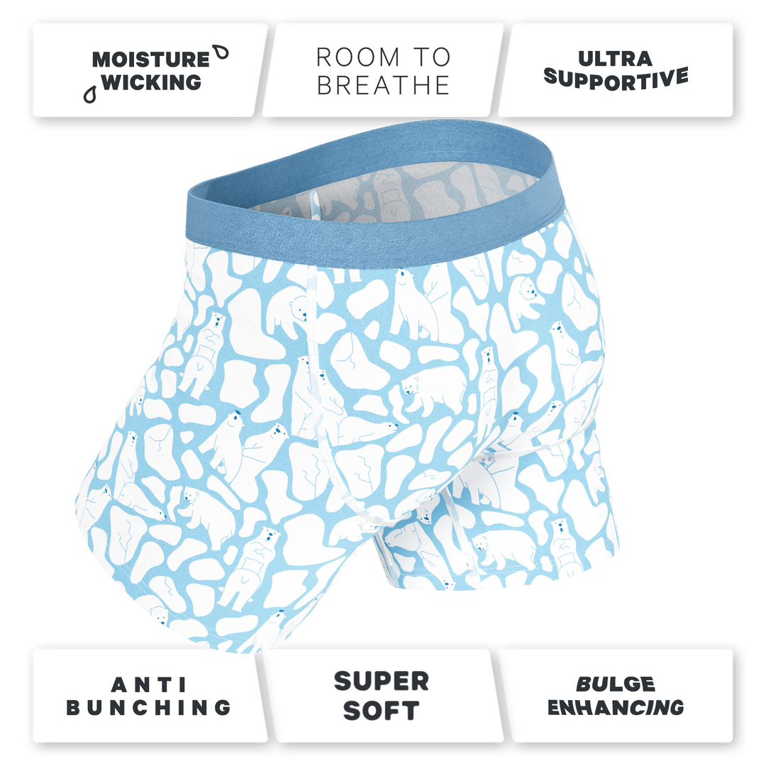 The Polar Polka | Polar Bear Scene Ball Hammock® Pouch Underwear With Fly