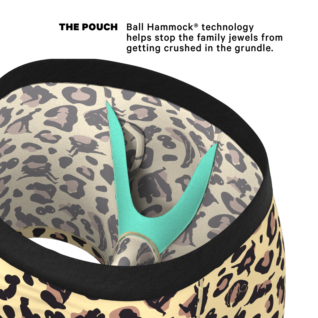 The Primal Passion | Naughty Cheetah Print Ball Hammock® Pouch Underwear With Fly