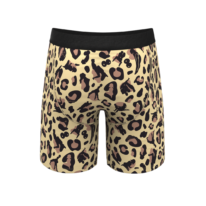 The Primal Passion | Naughty Cheetah Print Long Leg Ball Hammock® Pouch Underwear With Fly