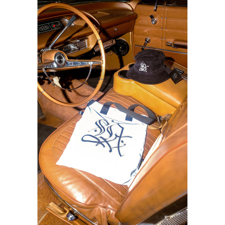 L.A. Graffiti Black Book Reflective Reversible Tote Bag / Backpack