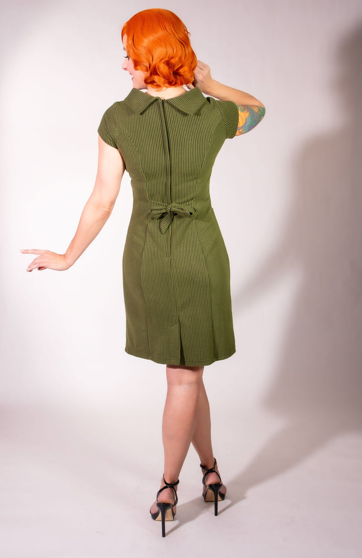 Dominique Dress - Olive, Brushed Rib Knit