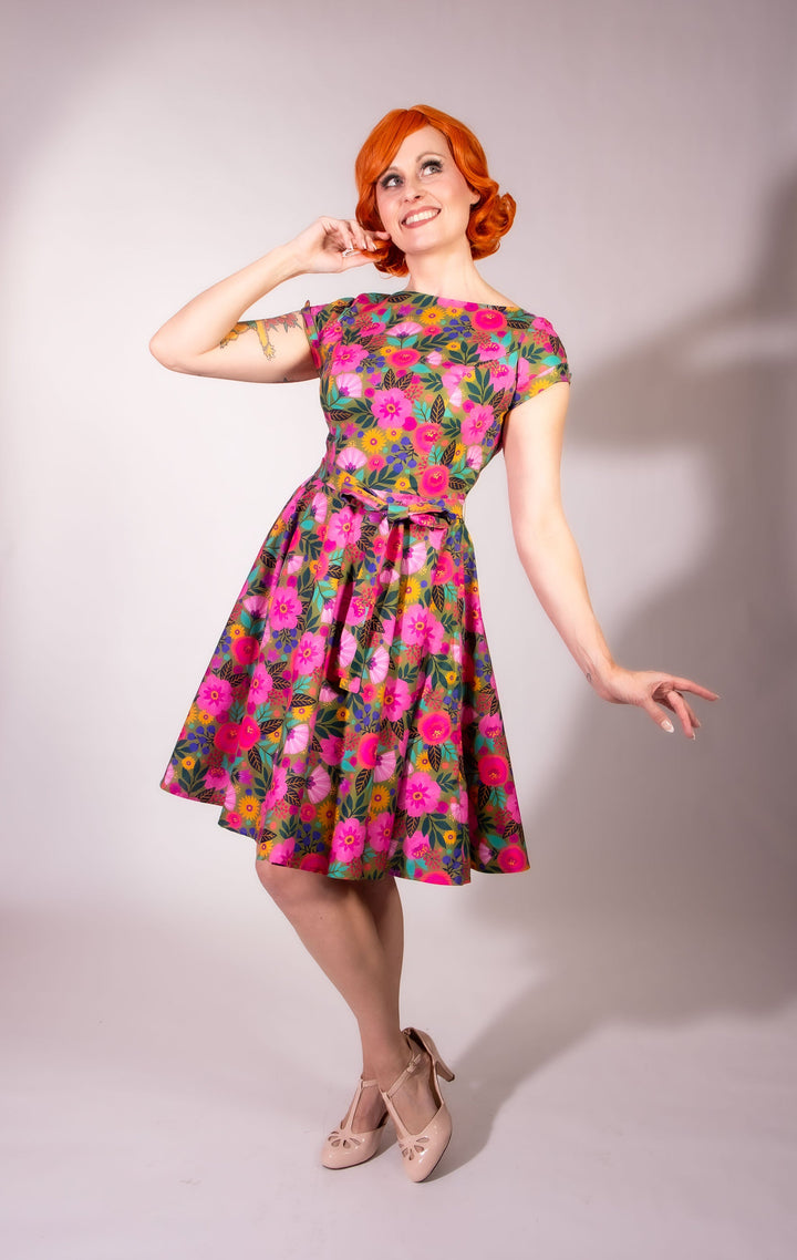 Melody Dress- Gloria's Garden, Olive