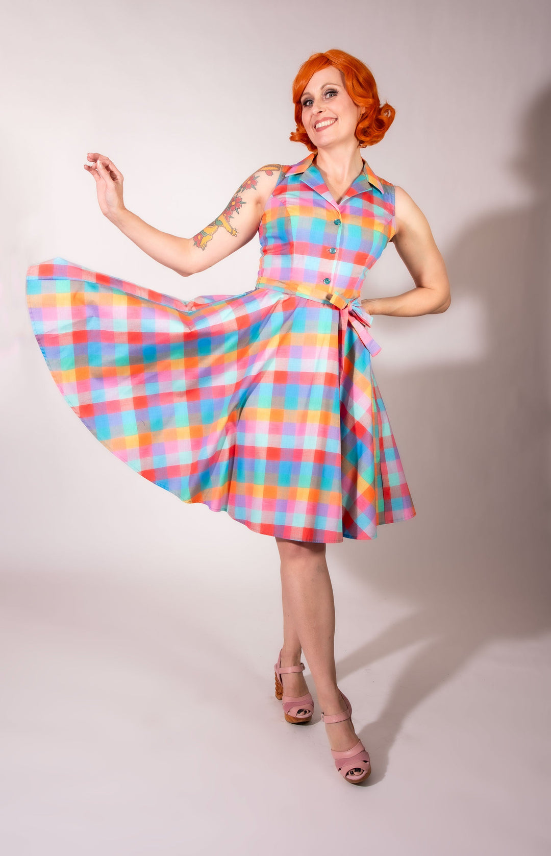Staci Dress- Rainbow Sherbet