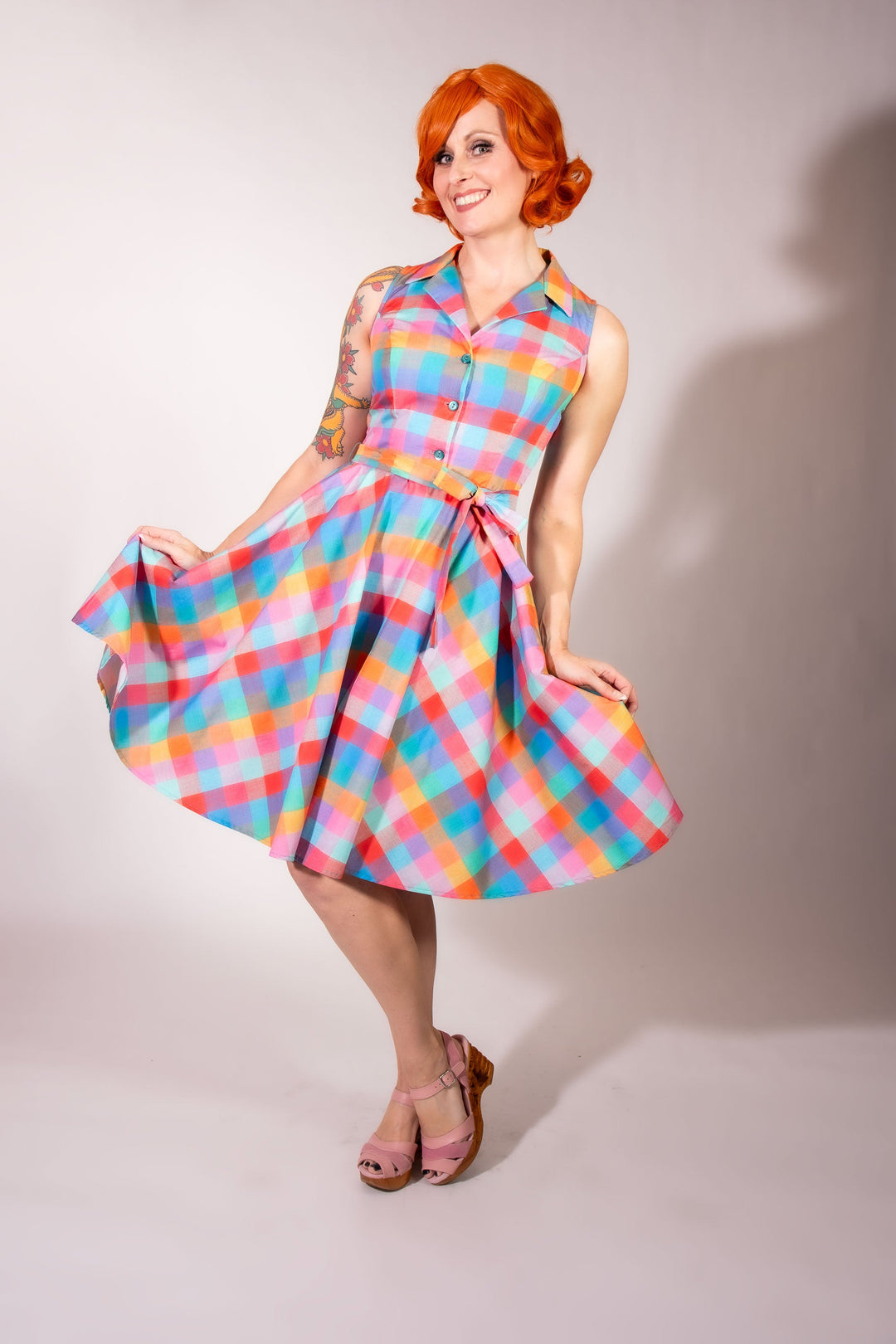 Staci Dress- Rainbow Sherbet