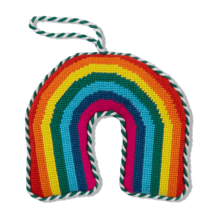 Needlepoint Icon Ornament - Rainbow
