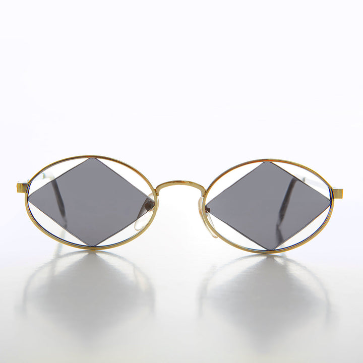 Geometric Floating Diamond Vintage 90s Sunglass - Rashid