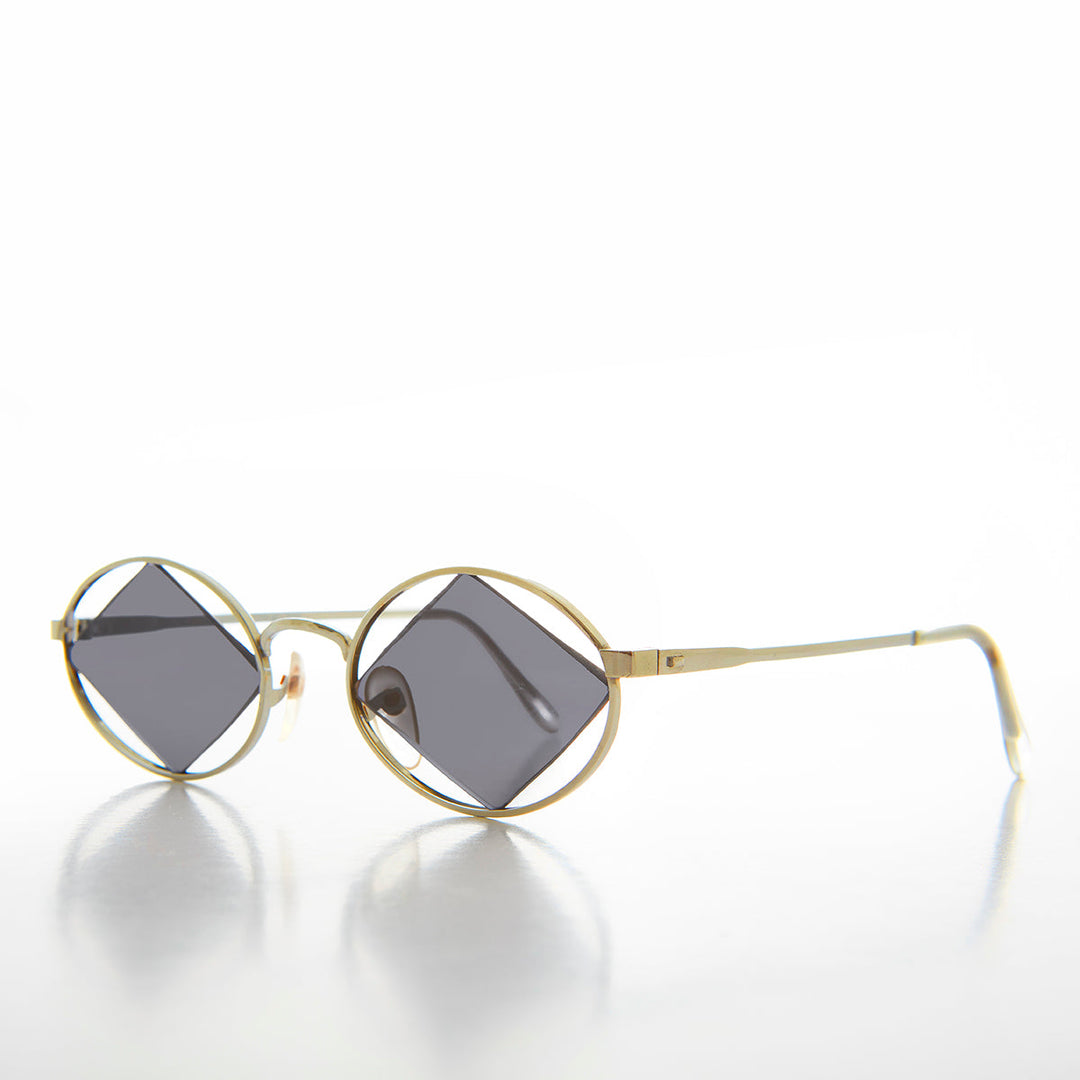 Geometric Floating Diamond Vintage 90s Sunglass - Rashid