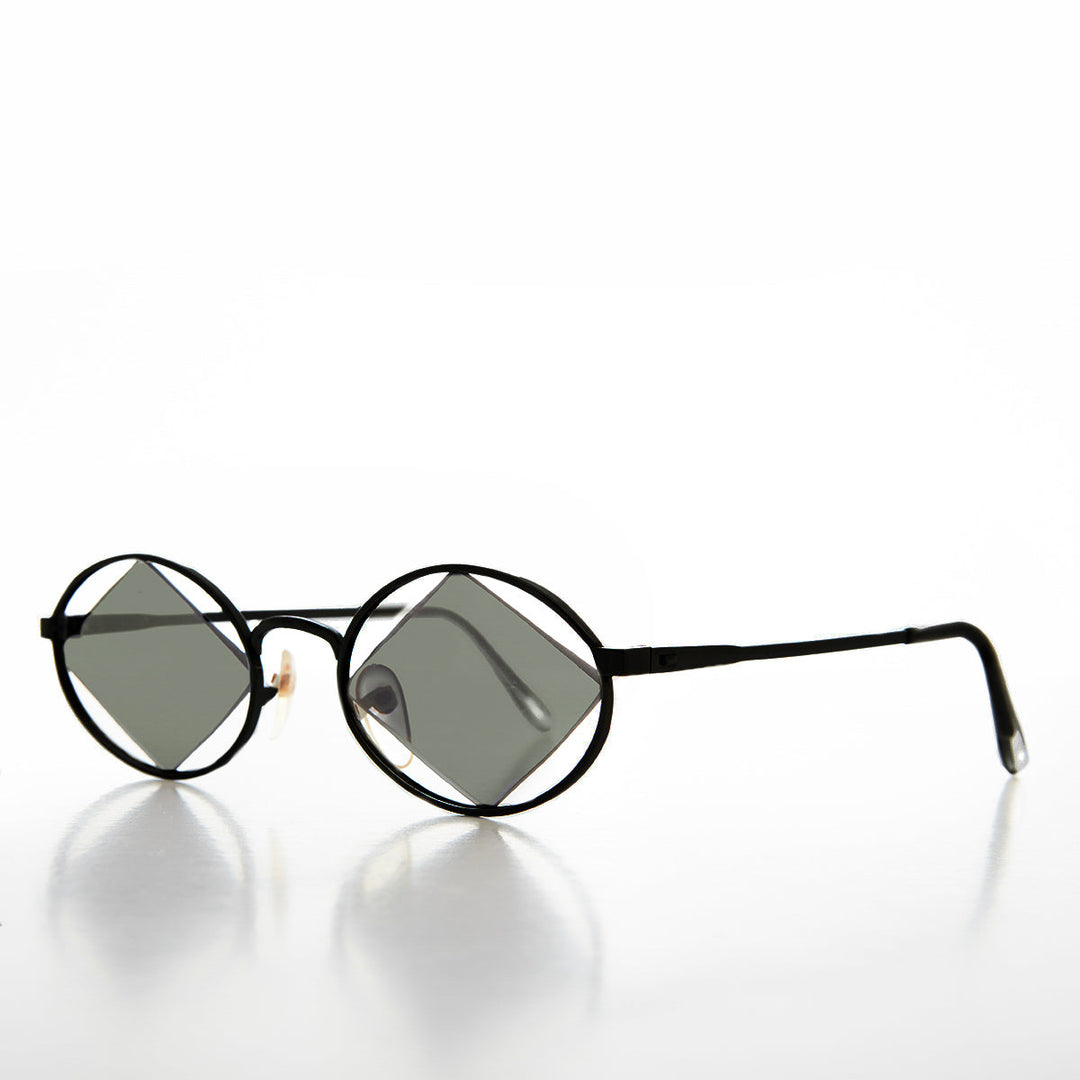 Geometric Floating Diamond Vintage 90s Sunglass - Rashid
