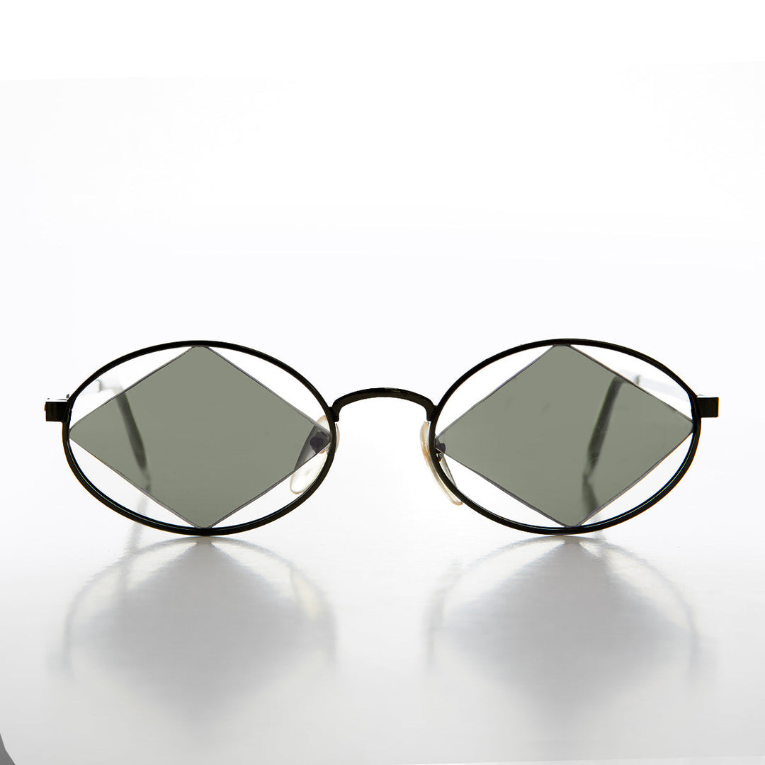 Geometric Floating Diamond Vintage 90s Sunglass - Rashid