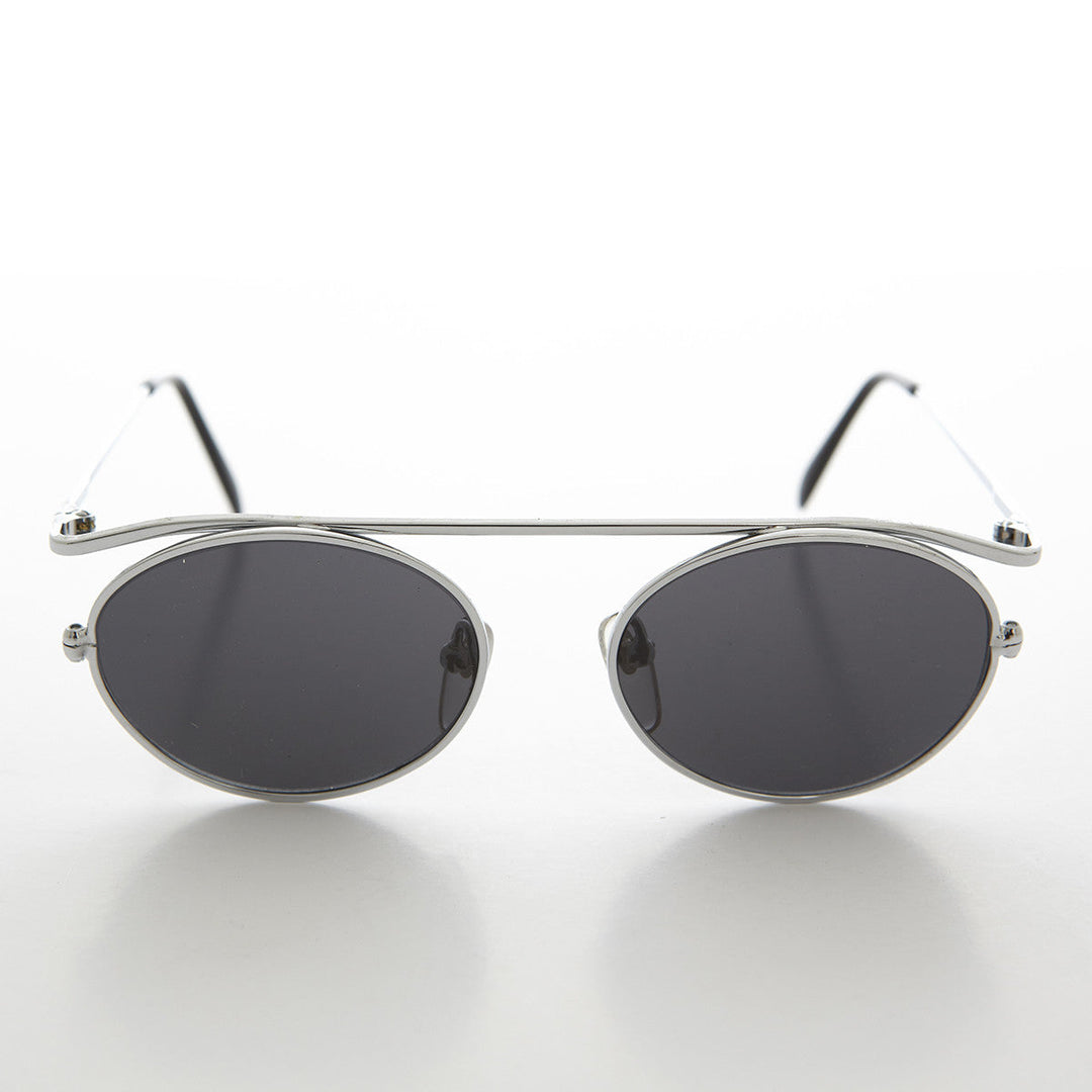 Steampunk 90s Metal Aviator Vintage Sunglass - Raven