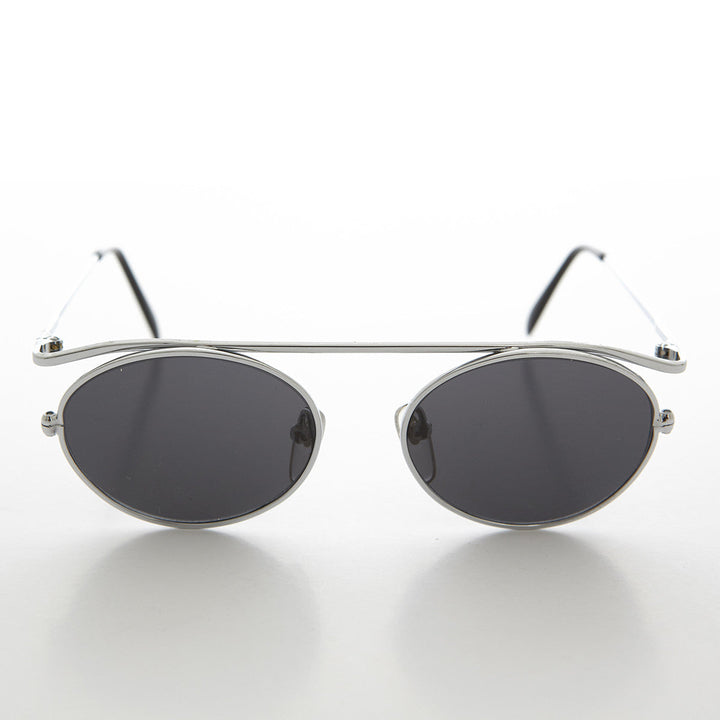 Steampunk 90s Metal Aviator Vintage Sunglass - Raven