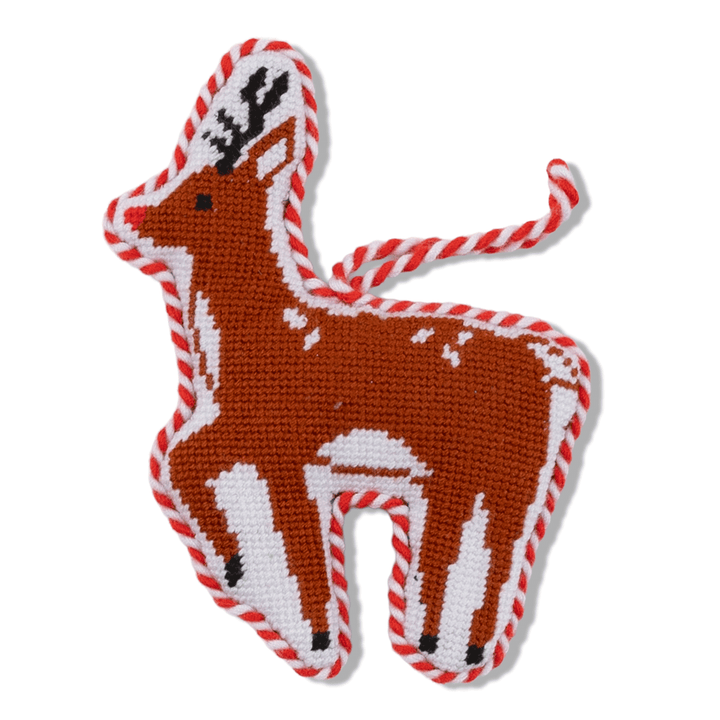 Needlepoint Icon Ornament - Reindeer