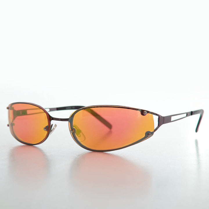 Oval Y2k Wrap Around Sunglasses - Rickey