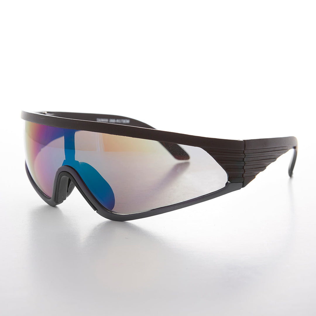 Mirror Lens Sports Wrap Vintage Sunglass - Rider