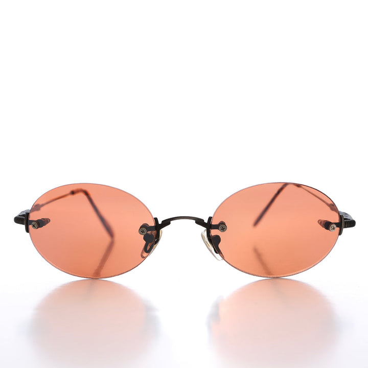 90s Rimless Oval Copper Lens Sunglass - Romaine