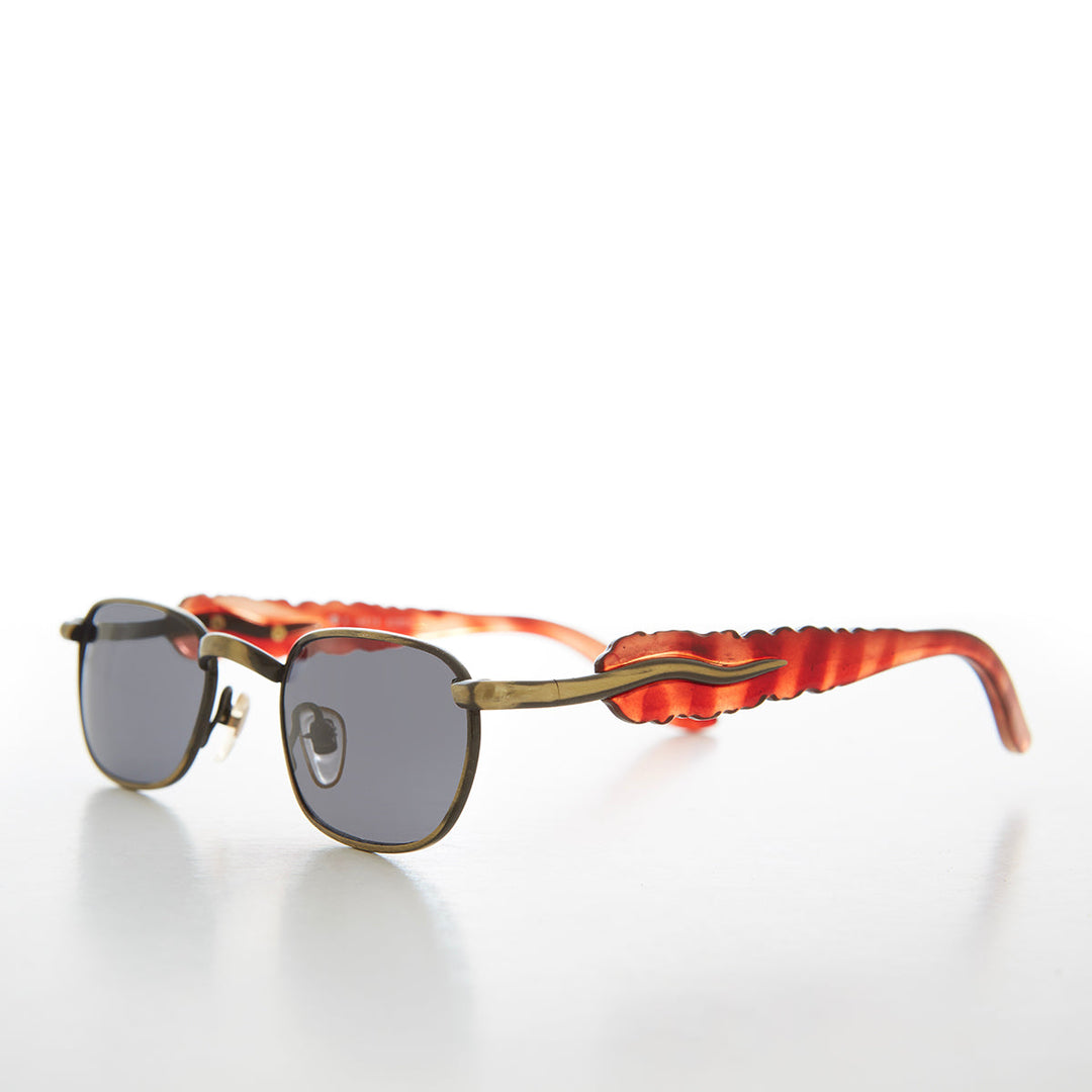 90s Unique Rectangular Vintage Sunglasses - Rusty