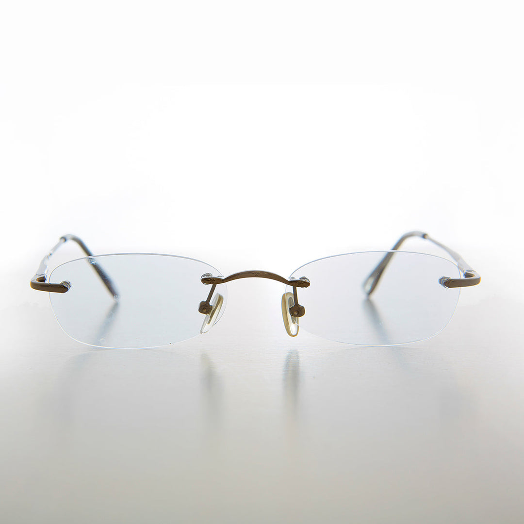 Rimless Tinted Rectangular Lens Reading Glasses - Ryn