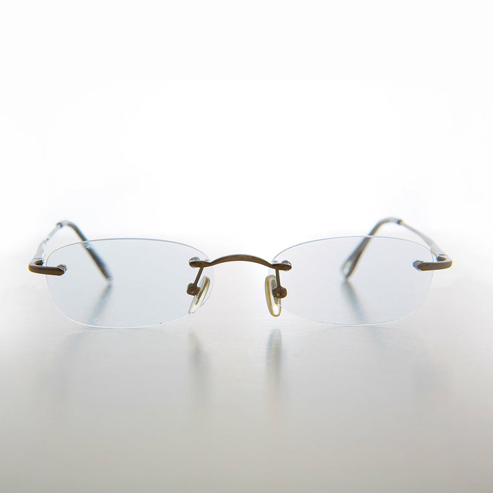 Rimless Tinted Rectangular Lens Reading Glasses - Ryn