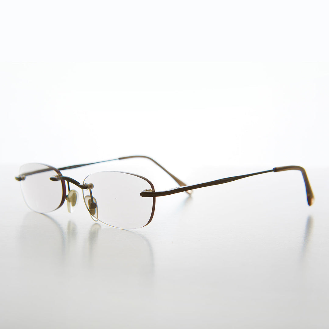 Rimless Tinted Rectangular Lens Reading Glasses - Ryn