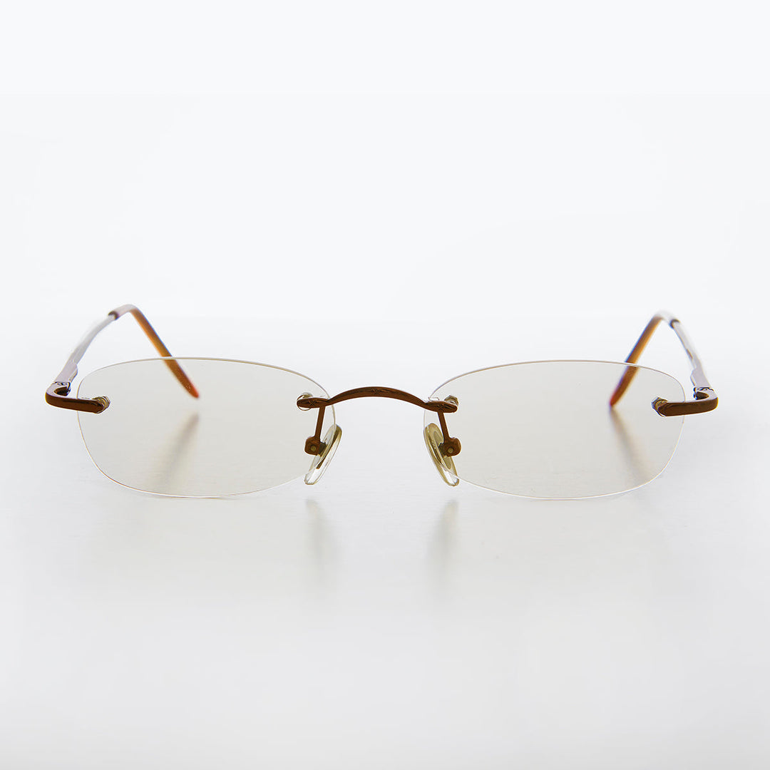Rimless Tinted Rectangular Lens Reading Glasses - Ryn