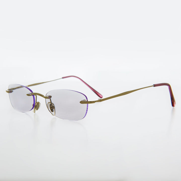 Rimless Tinted Rectangular Lens Reading Glasses - Ryn