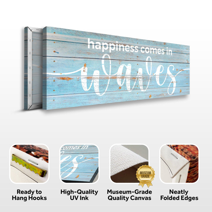 Happiness Comes In Waves Sign