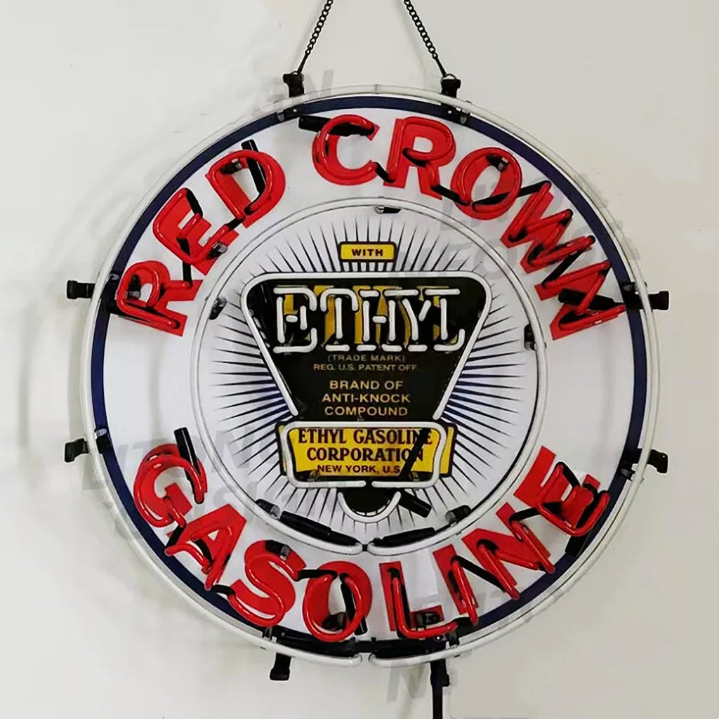 Red Crown Ethyl Gasoline Neon Signs