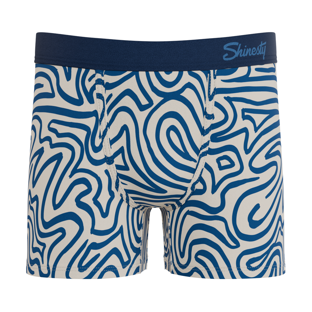 The Rio Grande | Abstract Navy Line Boy's Boxer Briefs