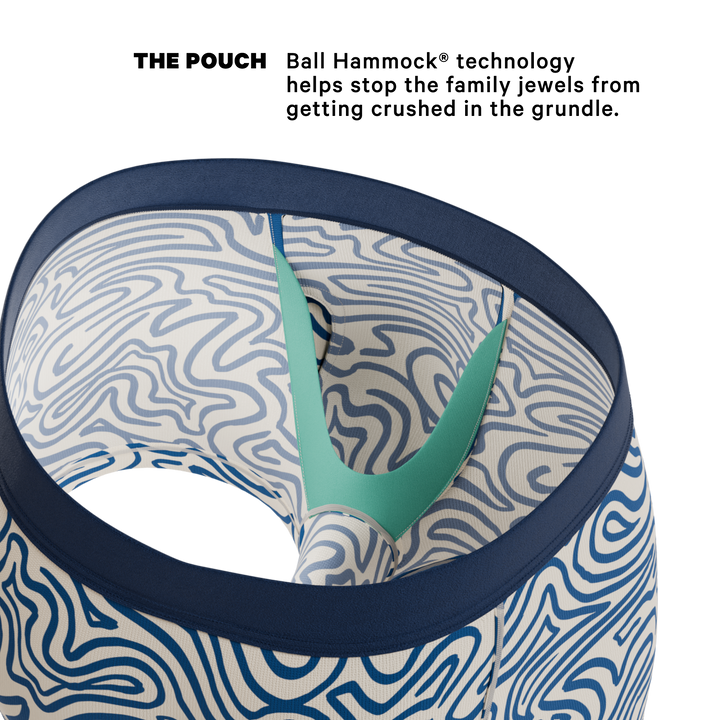 The Rio Grande | Abstract Navy Line Ball Hammock® Pouch Trunks Underwear