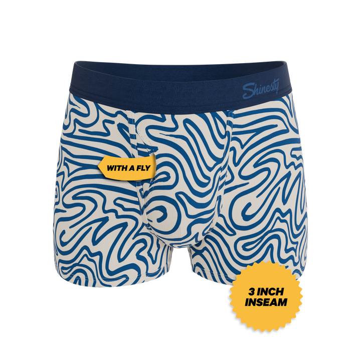 The Rio Grande | Abstract Navy Line Ball Hammock® Pouch Trunks Underwear