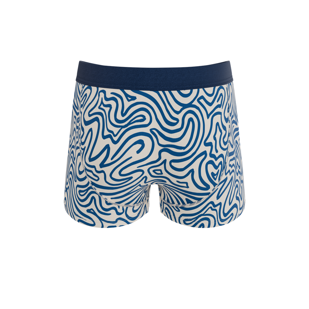The Rio Grande | Abstract Navy Line Ball Hammock® Pouch Trunks Underwear