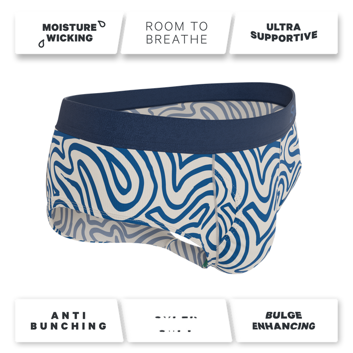 The Rio Grande | Abstract Navy Line Ball Hammock® Pouch Underwear Briefs