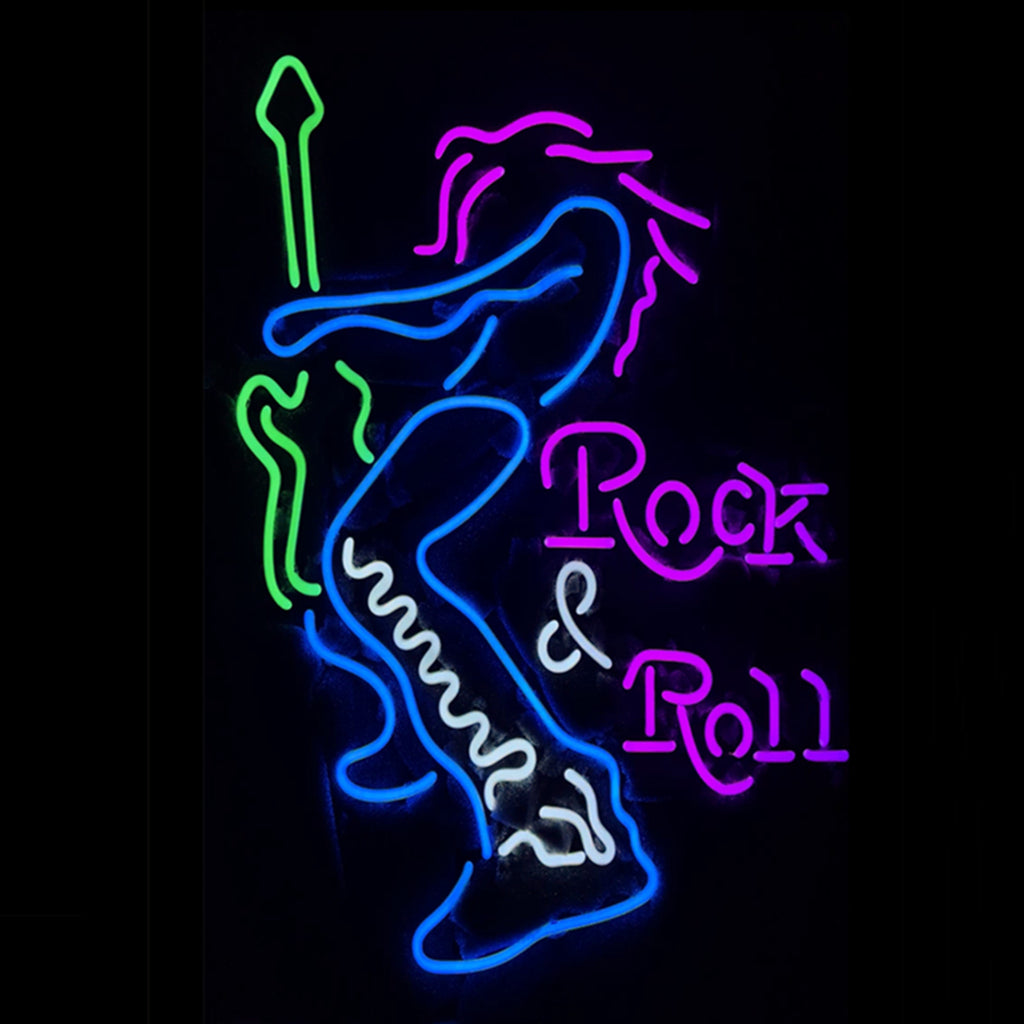 Rock & Roll Guitar Singer Neon Signs