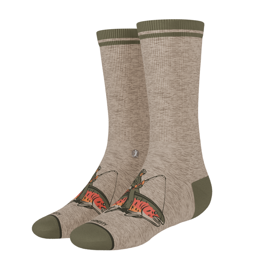 The Rowdy Angler | Fish Cowboy Heel Hammock™ Crew Socks