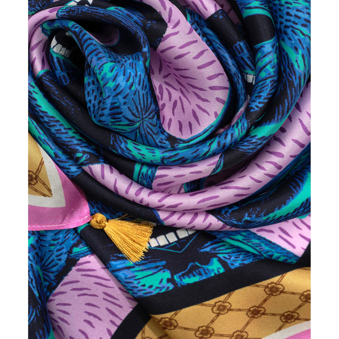 Purrquoise Cat Silk Scarf