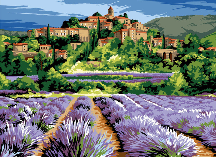 Needlepoint canvas for halfstitch without yarn Provencal Citadel SE929.657 Seg De Paris Printed Tapestry Canvas