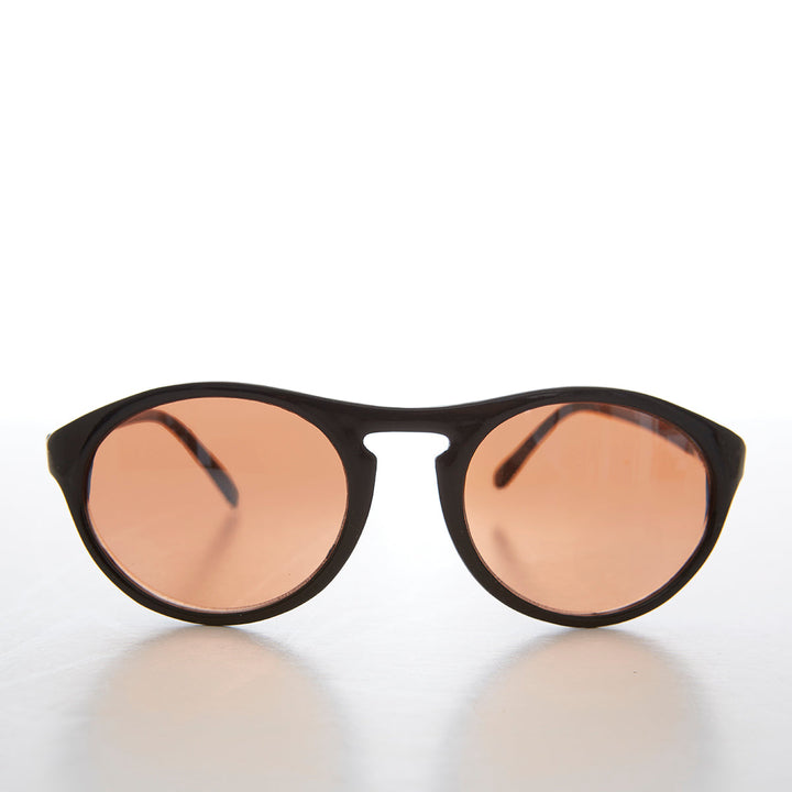 Round Sporty Vintage Sunglass With Copper Lens - Sinclair