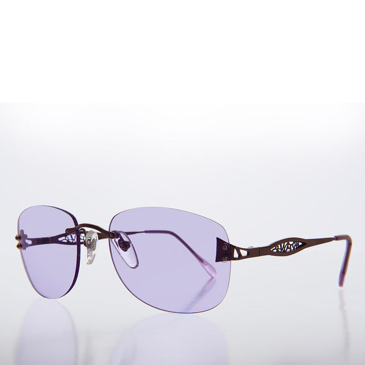 Tinted Rimless 90s Vintage Sunglasses - Vesper