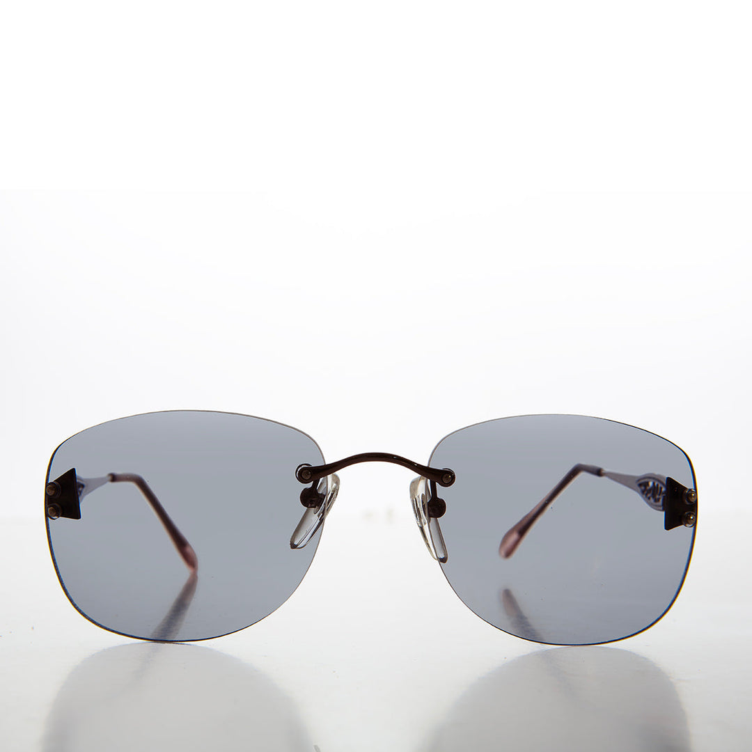 Tinted Rimless 90s Vintage Sunglasses - Vesper