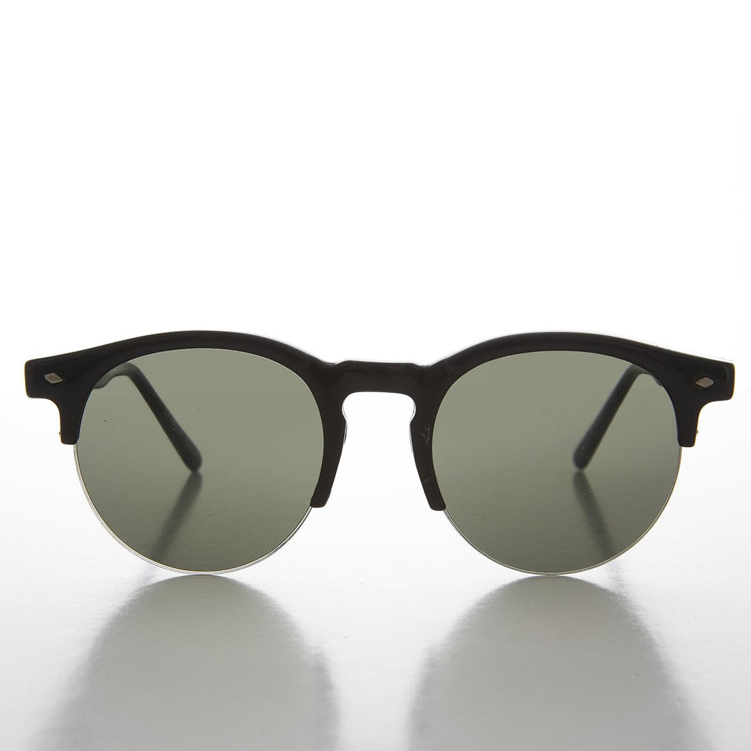 Round Hipster Half Frame 50s Retro Vintage Sunglass - Sorin