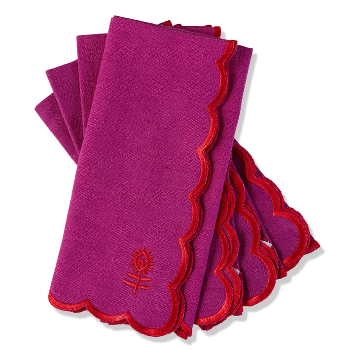 Icon Linen Napkins S/4 - Plum + Cherry