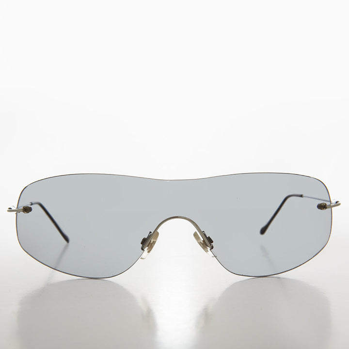 Y2K Rimless Shield Sunglasses - Stary