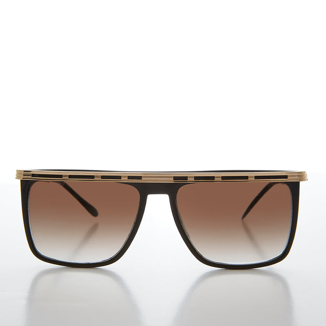 Gold Flat Top Hip Hop 80s Sunglass - Stomp