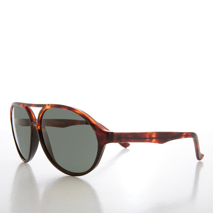 Curved Aviator Sunglass with Glass Lens - Swenson