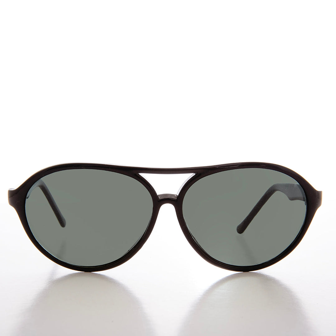 Curved Aviator Sunglass with Glass Lens - Swenson