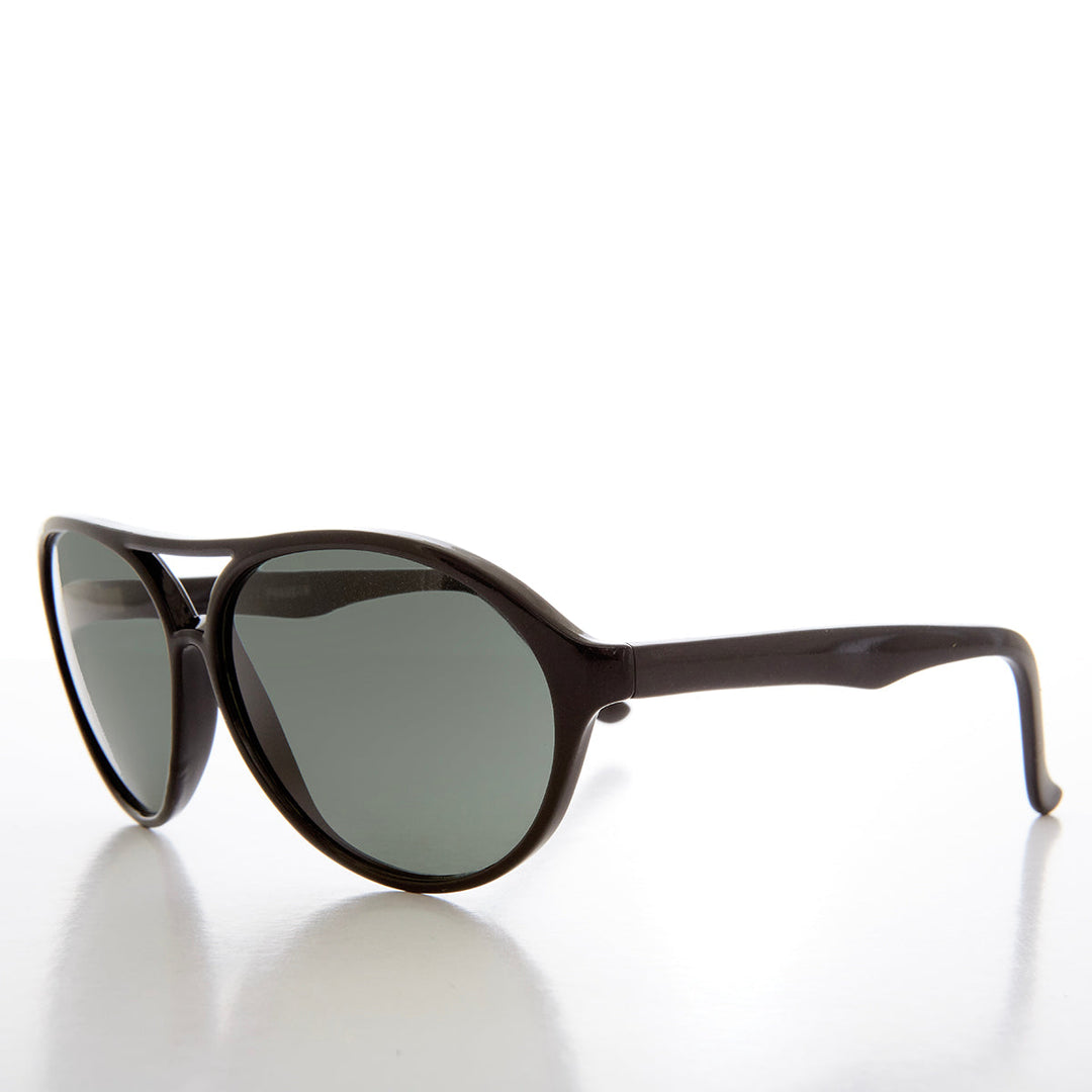 Curved Aviator Sunglass with Glass Lens - Swenson