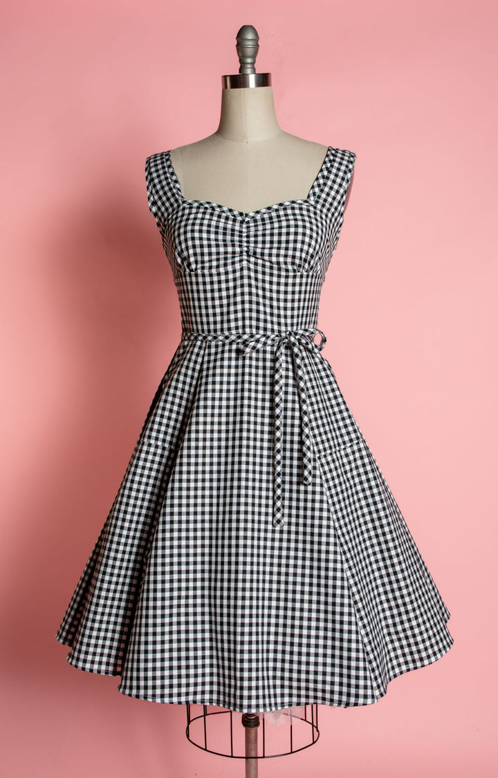 Sadie Dress - Black Gingham