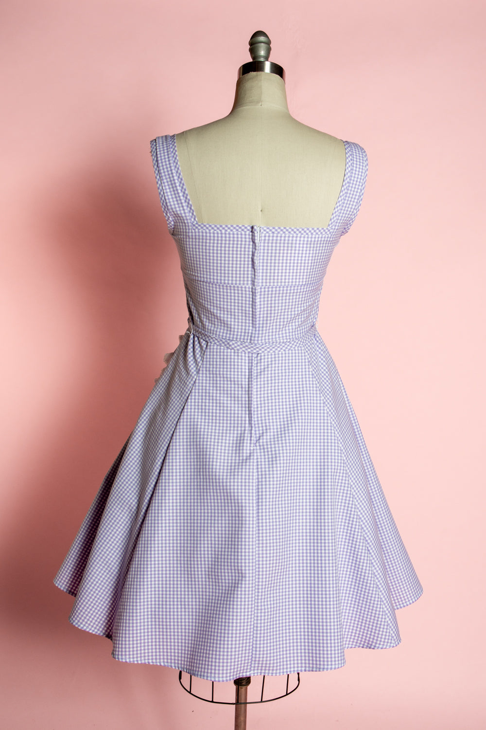 Sadie Dress- Lavender Gingham w/ Eyelet Trim